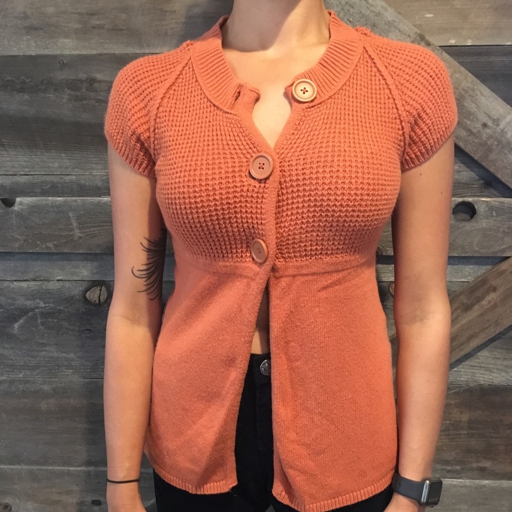 Mossimo knit button short-sleeve cardigan